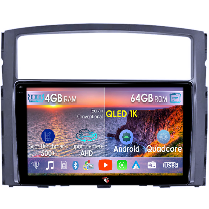 Navigatie dedicata Mitsubishi Pajero 2006-2014, 4GB RAM 64GB ROM, Octacore, Android 14, Display QLED 1K 9", Carplay&Android Auto, SIM 4G, Ventilator Activ [1]