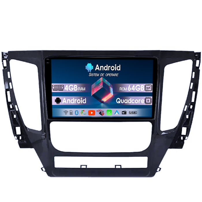 Navigatie dedicata Mitsubishi Pajero 2016-2018, 4GB RAM 64GB ROM, Quad Core, Display 9" QLED 1K, Carplay, Android 14, Bluetooth, Magazin Play, Suport Camere AHD [1]