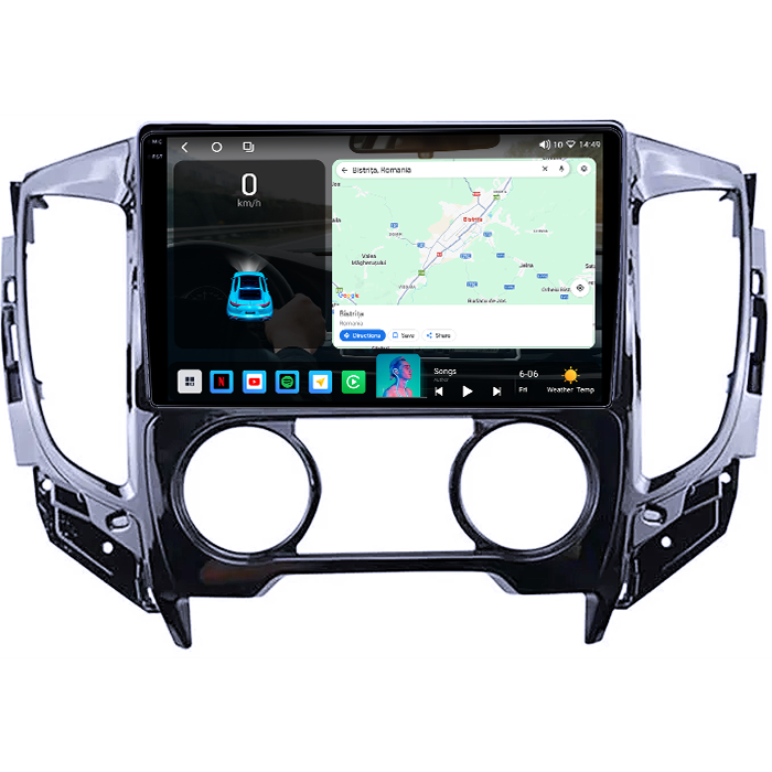 Navigatie dedicata Mitsubishi Pajero Sport 2006-2012, 4GB RAM 64GB ROM, Octacore, Android 14, Display QLED 1K 9", Carplay&Android Auto, SIM 4G, Ventilator Activ [2]