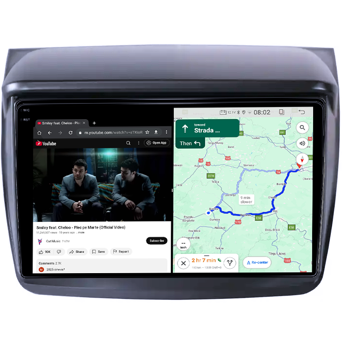 Navigatie dedicata Mitsubishi Pajero Sport 2014, 2 GB RAM 64GB ROM, Android 14, Display QLED 1K, 9", DSP, Carplay, Android Auto, Internet, Youtube,Waze,WI-FI,USB,Bluetooth [5]