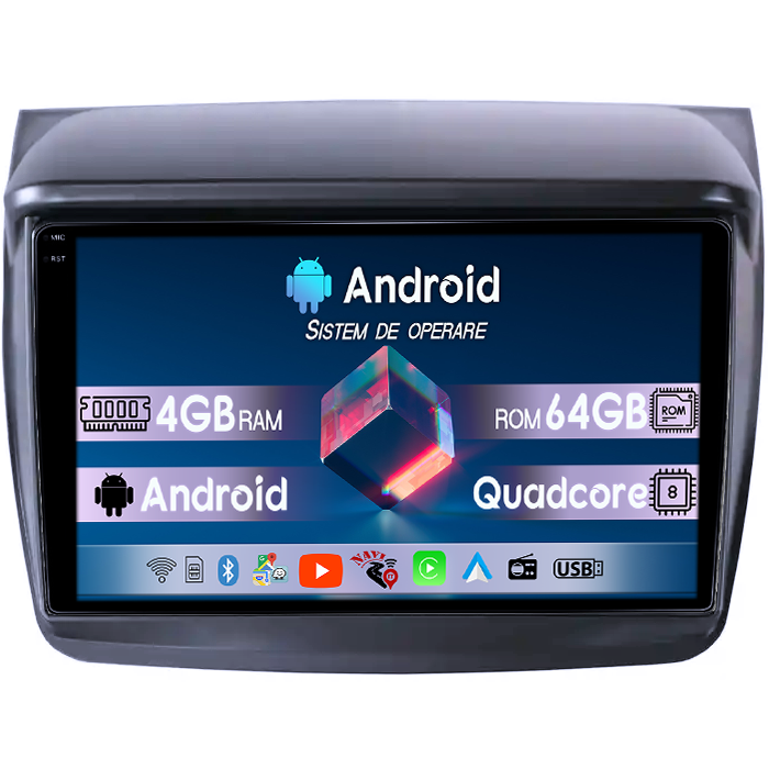 Navigatie dedicata Mitsubishi Pajero Sport 2014, 2 GB RAM 64GB ROM, Android 14, Display QLED 1K, 9", DSP, Carplay, Android Auto, Internet, Youtube,Waze,WI-FI,USB,Bluetooth [1]