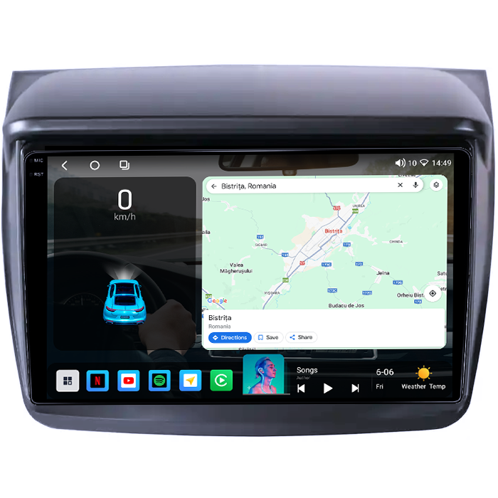 Navigatie dedicata Mitsubishi Pajero Sport 2014+, 4GB RAM 64GB ROM, Octacore, Android 14, Display QLED 1K 9", Carplay&Android Auto, SIM 4G, Ventilator Activ [2]
