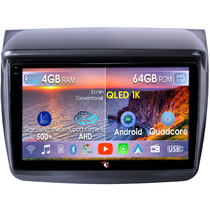 Navigatie dedicata Mitsubishi Pajero Sport 2014+, 4GB RAM 64GB ROM, Octacore, Android 14, Display QLED 1K 9", Carplay&Android Auto, SIM 4G, Ventilator Activ [1]