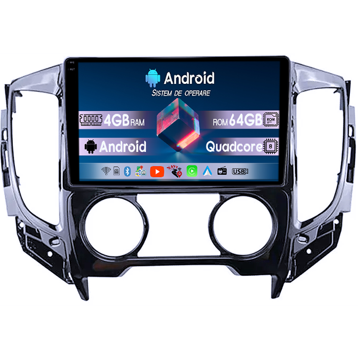 Navigatie dedicata Mitsubishi Pajero Sport, 4GB RAM 64GB ROM, Quadcore, Android 14, Display QLED 1K, 9", DSP, Carplay&Android Auto, , Suport Camere AHD [1]