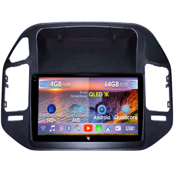 Navigatie dedicata Mitsubishi Pajero V73, 4GB RAM 64GB ROM, Octacore, Android 14, Display QLED 1K 9", Carplay&Android Auto, SIM 4G, Ventilator Activ [1]