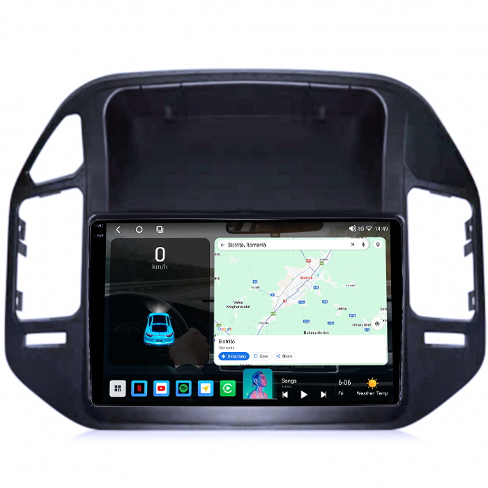 Navigatie dedicata Mitsubishi Pajero V73, 4GB RAM 64GB ROM, Octacore, Android 14, Display QLED 1K 9", Carplay&Android Auto, SIM 4G, Ventilator Activ [2]