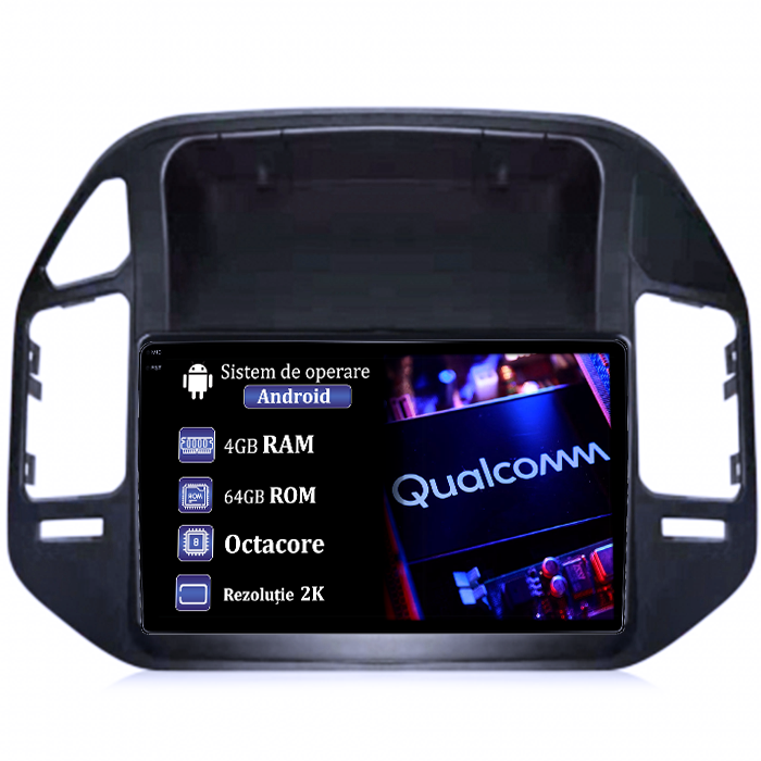 Navigatie dedicata Mitsubishi Pajero V73, 4GB RAM 64GB ROM, Procesor Qualcomm Octacore, Android 14, Rezolutie 2K, Display QLED 9", DSP, Carplay&Android Auto, SIM 4G [1]