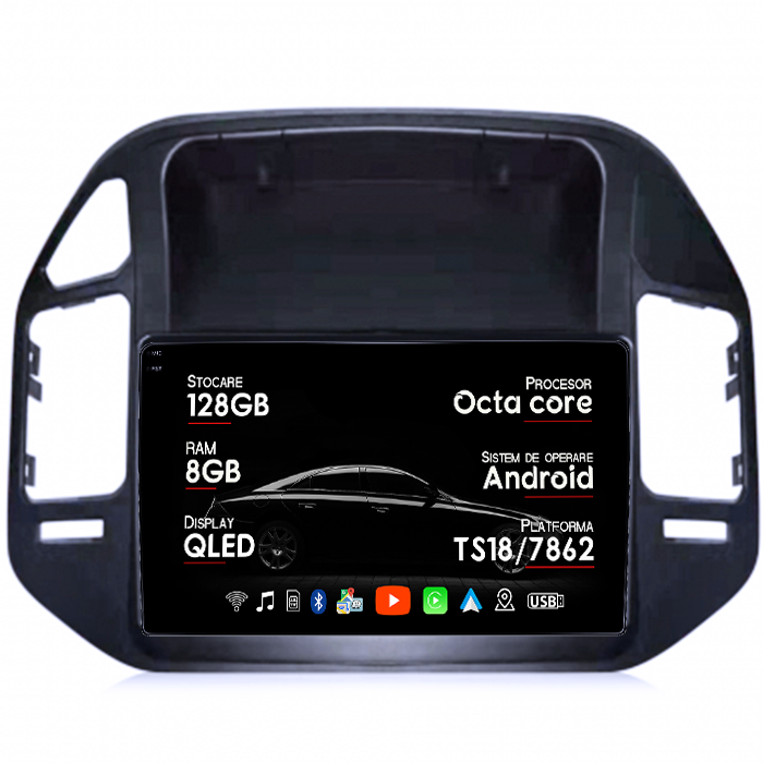 Navigatie dedicata Mitsubishi Pajero V73, 8GB RAM 128GB ROM, Octacore, Platforma TS18, Android 14, Display QLED 9", Suporta camera 360", DSP, Carplay&Android Auto, SIM 4G, Ventilator Activ [1]