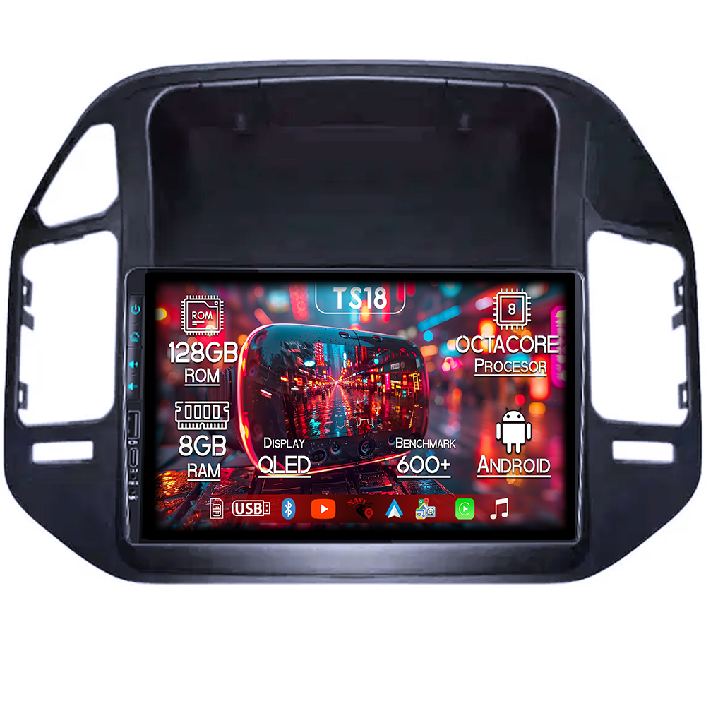 Navigatie dedicata Mitsubishi Pajero V73, USB&Butoane fizice frontale, Platforma TS18, 9 Inch, 8GB RAM 128GB ROM, Octacore, Android 14, Android Auto&Carplay [1]