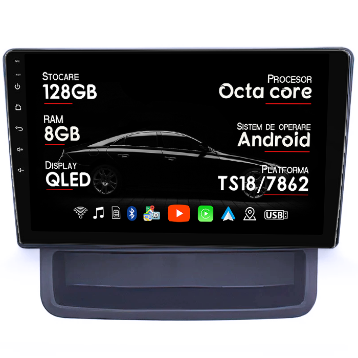 Navigatie dedicata Nissan Primastar 2001-2014, 8GB RAM 128GB ROM, Octacore, Platforma TS18, Android 14, Display QLED 9”, Suporta camera 360º, DSP, Carplay&Android Auto, SIM 4G, Ventilator Activ [1]