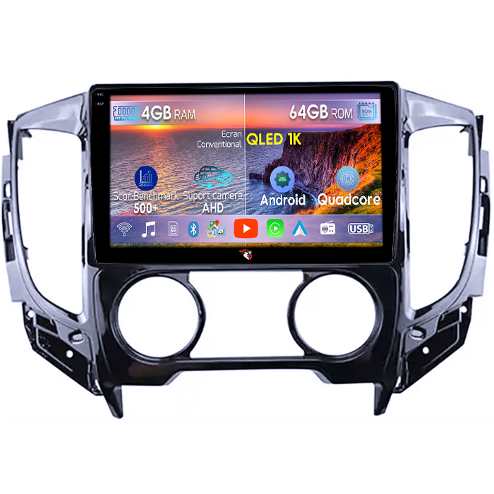 Navigatie dedicata Mitsubishi Triton 2015, 4GB RAM 64GB ROM, Octacore, Android 14, Display QLED 1K 9", Carplay&Android Auto, SIM 4G, Ventilator Activ [1]