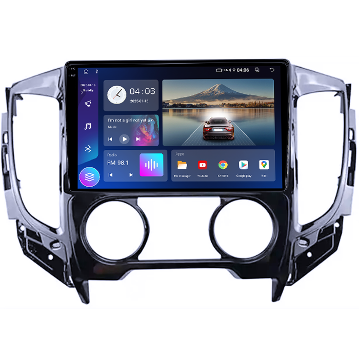 Navigatie dedicata Mitsubishi Triton 2015, 4GB RAM 64GB ROM, Quad Core, Display 9" QLED 1K, Carplay, Android 14, Bluetooth, Magazin Play, Suport Camere AHD [2]