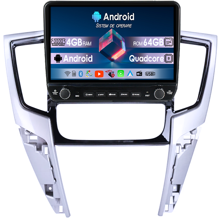 Navigatie dedicata Mitsubishi Triton 2019 Tesla cu butoane rotative model 2024, 4GB RAM 64GB ROM, Procesor Quadcore, Android 14, Display QLED 10", DSP, Carplay&Android Auto [1]