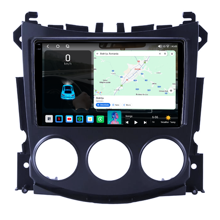 Navigatie dedicata Nissan 370Z 2008-2011, 4GB RAM 32GB ROM, Octacore, Android 14, Display QLED 1K 9", DSP, Carplay&Android Auto, SIM 4G, Bluetooth, Ventilator Activ [2]