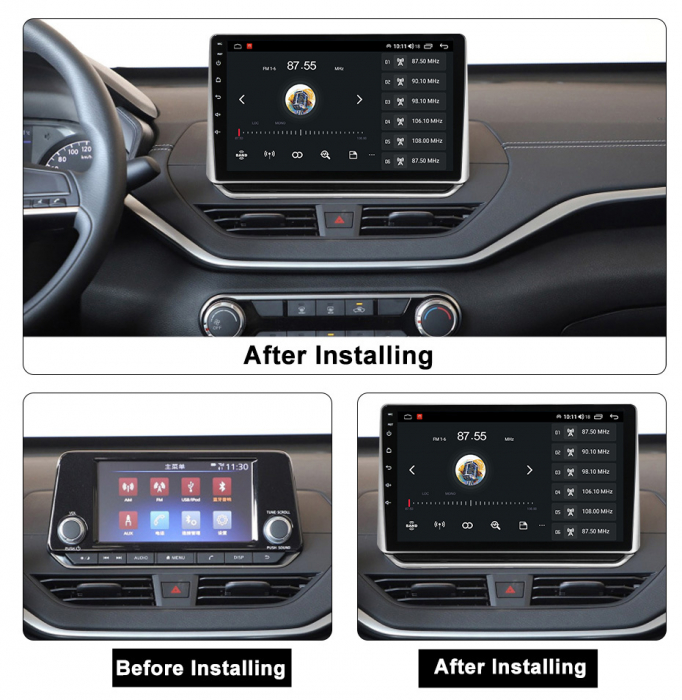 Navigatie dedicata Nissan Altima 2018-2020, 4 GB RAM 32 ROM, Android 13, Display QLED, 9", DSP, Carplay, Android Auto, Internet, Youtube , Waze , WI-FI , USB , Bluetooth [6]
