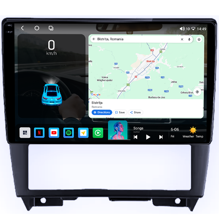 Navigatie dedicata Nissan Cefiro 1994-2000, 4GB RAM 32GB ROM, Octacore, Android 14, Display QLED 1K 9", DSP, Carplay&Android Auto, SIM 4G, Bluetooth, Ventilator Activ [2]