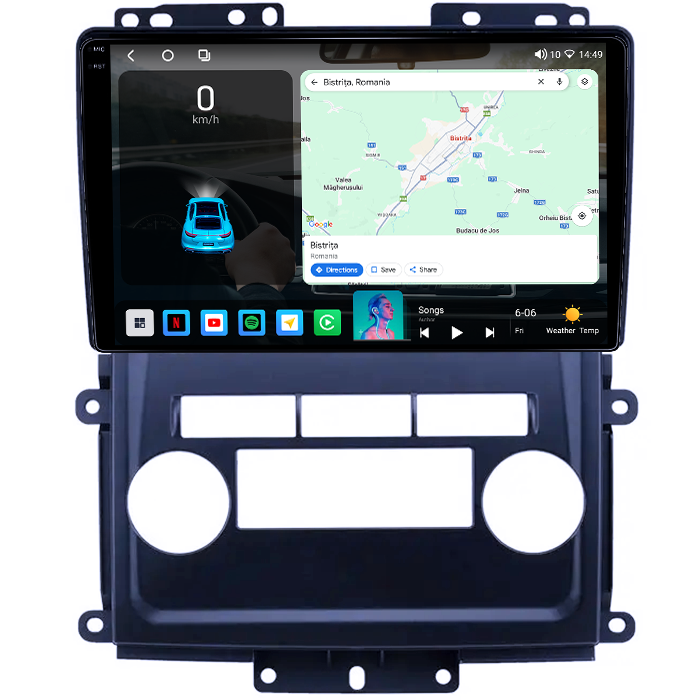 Navigatie dedicata Nissan Frontier 2009-2012, 4GB RAM 64GB ROM, Procesor Qualcomm Octacore, Android 14, Rezolutie 2K, Display QLED 9", DSP, Carplay&Android Auto, SIM 4G [2]