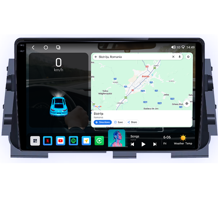 Navigatie dedicata Nissan Kicks Micra P15 2016-2020, 4GB RAM 64GB ROM, Octacore, Android 14, Display QLED 1K 9", Carplay&Android Auto, SIM 4G, Ventilator Activ [2]