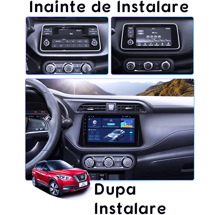 Navigatie dedicata Nissan Kicks Micra P15 2016-2020, 4GB RAM 64GB ROM, Quad Core, Display 9" QLED 1K, Carplay, Android 14, Bluetooth, Magazin Play, Suport Camere AHD [5]
