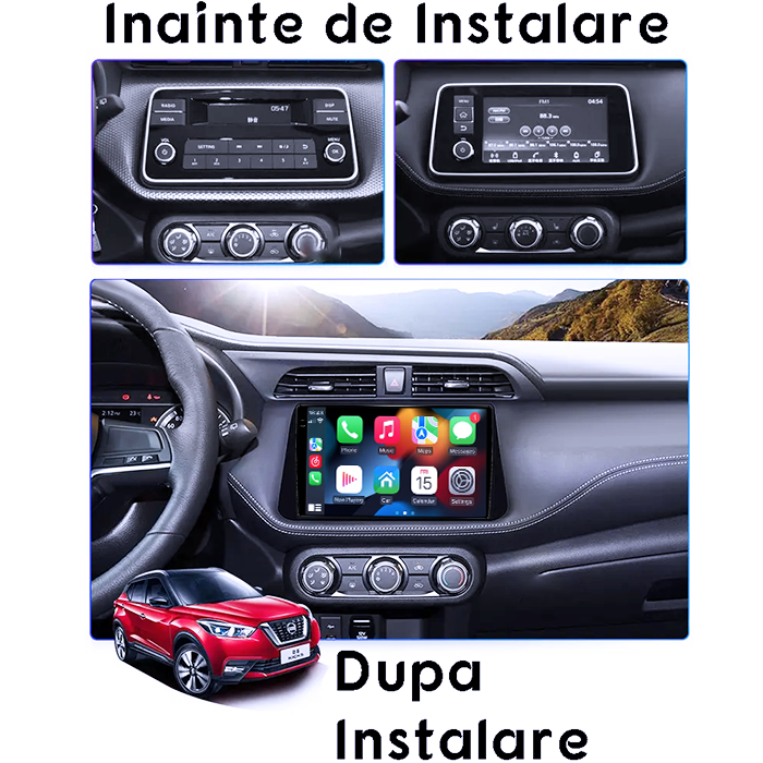 Navigatie dedicata Nissan Kicks Micra P15 2016-2020, 8GB RAM 128GB ROM, Octacore, Platforma TS18, Android 14, Display QLED 9", Suporta camera 360", DSP, Carplay&Android Auto, SIM 4G, Ventilator Act [6]