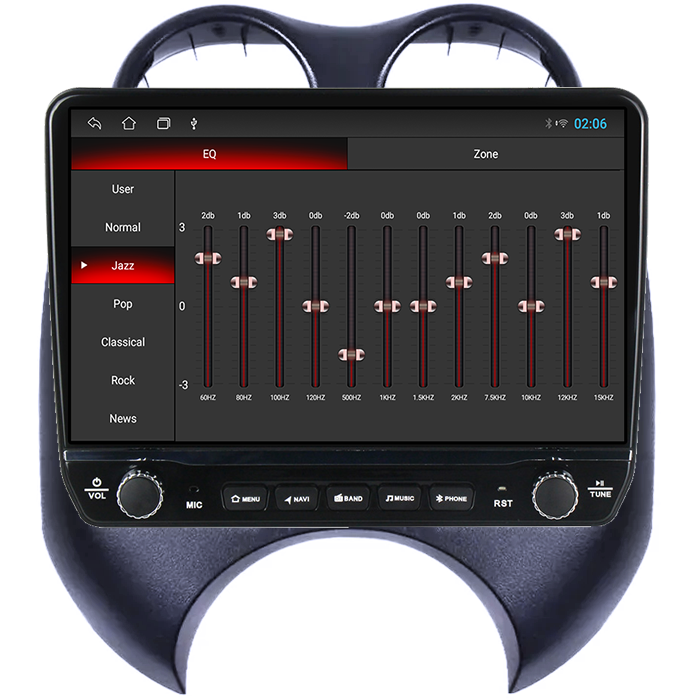 Navigatie dedicata Nissan March 2010-2013 Tesla cu butoane rotative model 2024, 4GB RAM 64GB ROM, Procesor Quadcore, Android 14, Display QLED 10", DSP, Carplay&Android Auto [2]