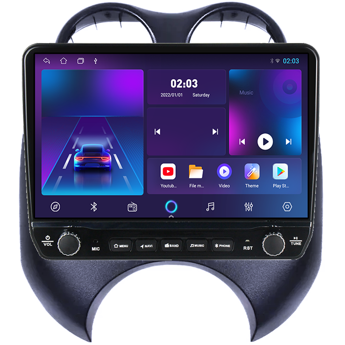 Navigatie dedicata Nissan March 2010-2013 Tesla cu butoane rotative model 2024, 4GB RAM 64GB ROM, Procesor Quadcore, Android 14, Display QLED 10", DSP, Carplay&Android Auto [6]