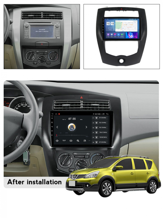 Navigatie dedicata Nissan Livina 2013-2016, 4 GB RAM 32 ROM, Android 13, Display QLED, 9", DSP, Carplay, Android Auto, Internet, Youtube , Waze , WI-FI , USB , Bluetooth [7]