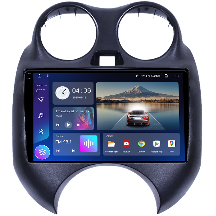 Navigatie dedicata Nissan March 2010-2013 & Micra 2010-2015, 4GB RAM 64GB ROM, Quad Core, Display 9" QLED 1K, Carplay, Android 14, Bluetooth, Magazin Play, Suport Camere AHD [2]