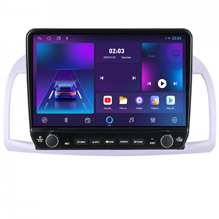 Navigatie dedicata Nissan MICRA Tesla cu butoane rotative model 2024, 4GB RAM 64GB ROM, Procesor Quadcore, Android 14, Display QLED 10", DSP, Carplay&Android Auto [6]