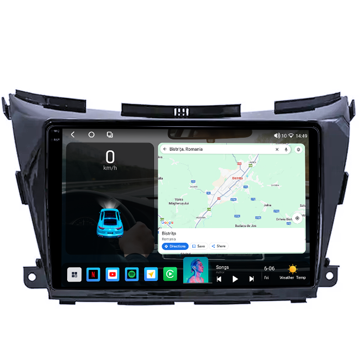 Navigatie dedicata Nissan Murano 2014-2020, 4GB RAM 64GB ROM, Octacore, Android 14, Display QLED 1K 10", Carplay&Android Auto, SIM 4G, Ventilator Activ [2]