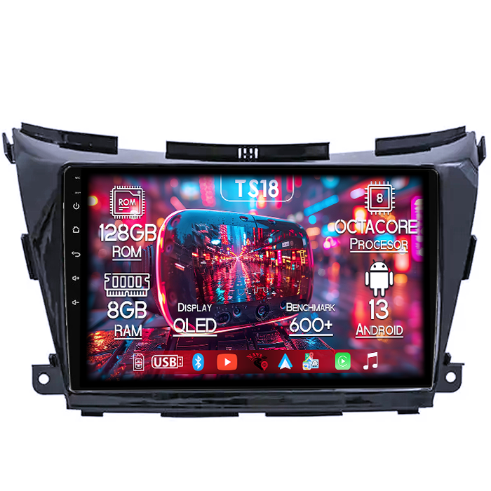 Navigatie dedicata Nissan Murano 2014-2020, 8GB RAM 128GB ROM, Octacore, Platforma TS18, Android 13, Display QLED 10.25”, Suporta camera 360º, DSP, Carplay&Android Auto, SIM 4G, Ventilator Activ [1]