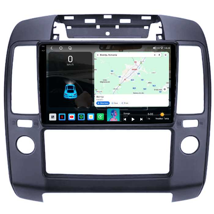 Navigatie dedicata ​Nissan Navara 2004-2010, 4GB RAM 64GB ROM, Octacore, Android 14, Display QLED 1K 9", Carplay&Android Auto, SIM 4G, Ventilator Activ [2]