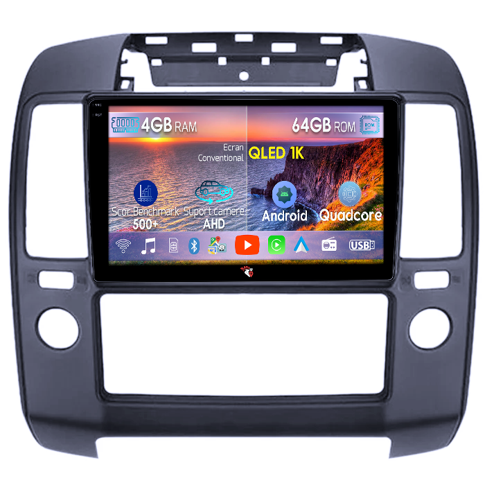 Navigatie dedicata ​Nissan Navara 2004-2010, 4GB RAM 64GB ROM, Octacore, Android 14, Display QLED 1K 9", Carplay&Android Auto, SIM 4G, Ventilator Activ [1]
