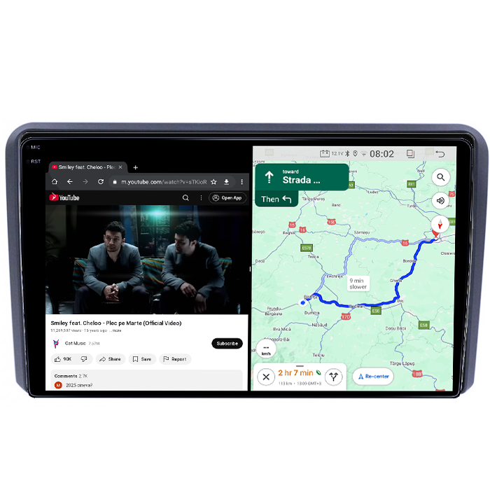 Navigatie dedicata Nissan Navara D40 2004-2014, 8GB RAM 128GB ROM, Octacore, Platforma TS18, Android 14, Display QLED 10", Suporta camera 360", DSP, Carplay&AndroidAuto [4]