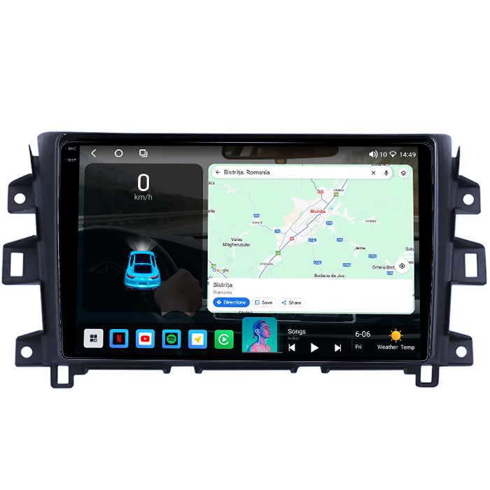 Navigatie dedicata Nissan Navara NP300 2011-2016, 4GB RAM 64GB ROM, Procesor Qualcomm Octacore, Android 14, Rezolutie 2K, Display QLED 9", DSP, Carplay&Android Auto, SIM 4G [2]