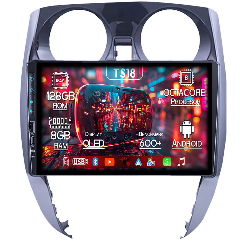 Navigatie dedicata Nissan Note 2012-2019, USB&Butoane fizice frontale, Platforma TS18, 9 Inch, 8GB RAM 128GB ROM, Octacore, Android 14, Android Auto&Carplay [1]