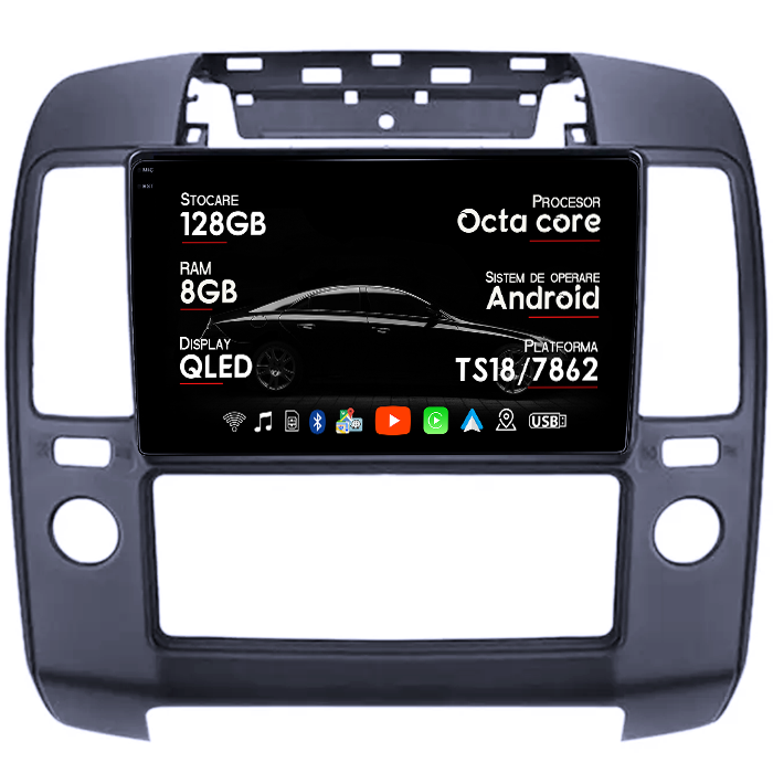 Navigatie dedicata Nissan Pathfinder 2004-2012, 8GB RAM 128GB ROM, Octacore, Platforma TS18, Android 14, Display QLED 9", Suporta camera 360", DSP, Carplay&Android Auto, SIM 4G, Ventilator Activ [1]
