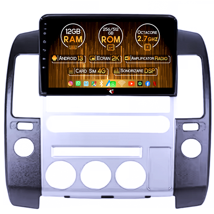 Navigatie dedicata Nissan Pathfinder P51, 12GB RAM 256GB ROM, Android 13, Rezolutie 2K, Display QLED, 9", DSP, Carplay, SIM 4G [1]