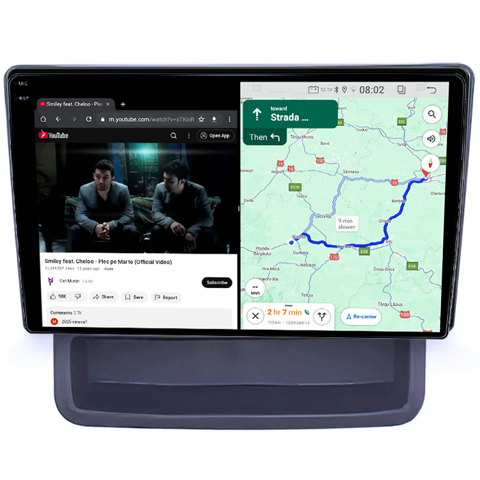 Navigatie dedicata Nissan Primastar 2001-2014, 12GB RAM 256GB ROM, Android 14, Rezolutie 2K, Display QLED, 9", DSP, Carplay, Android Auto, Internet, Youtube, Waze, Wi Fi, USB [4]