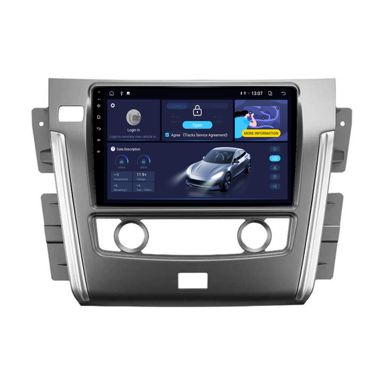Navigatie dedicata Nissan Patrol 2010- 2020, 4GB RAM 64GB ROM, Quadcore, Android 14, Display QLED  9", DSP, Carplay&Android Auto, Suport camere AHD [2]
