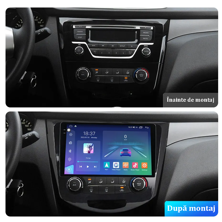 Navigatie dedicata Nissan Qashqai X-trail 2013, 4GB RAM 64GB ROM, Quad Core, Display 9" QLED 1K, Carplay, Android 14, Bluetooth, Magazin Play, Suport Camere AHD [3]