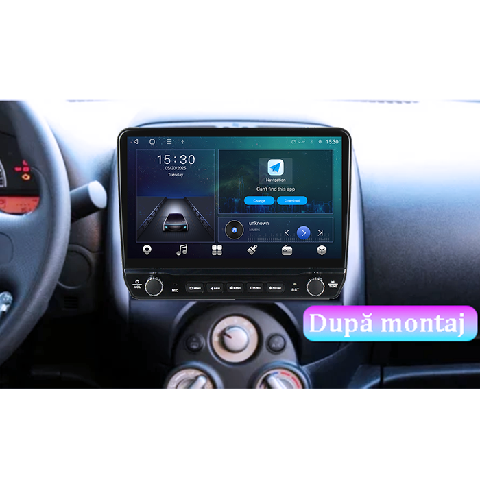 Navigatie dedicata Nissan Sunny 2011 Tesla cu butoane rotative model 2024, 4GB RAM 64GB ROM, Procesor Quadcore, Android 14, Display QLED 10", DSP, Carplay&Android Auto [2]