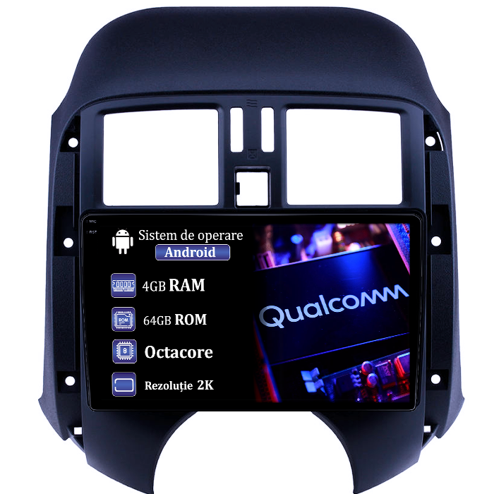 Navigatie dedicata Nissan Sunny 2011, 4GB RAM 64GB ROM, Procesor Qualcomm Octacore, Android 14, Rezolutie 2K, Display QLED 9", DSP, Carplay&Android Auto, SIM 4G [1]