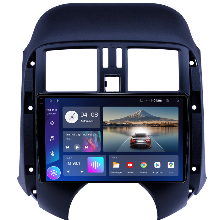 Navigatie dedicata Nissan Sunny 2011, 4GB RAM 64GB ROM, Quadcore, Android 14, Display QLED 1K, 9", DSP, Carplay&Android Auto, Suport camere AHD [2]