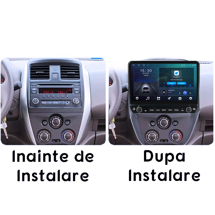 Navigatie dedicata Nissan Sunny 2019 Tesla cu butoane rotative model 2024, 4GB RAM 64GB ROM, Procesor Quadcore, Android 14, Display QLED 10", DSP, Carplay&Android Auto [2]