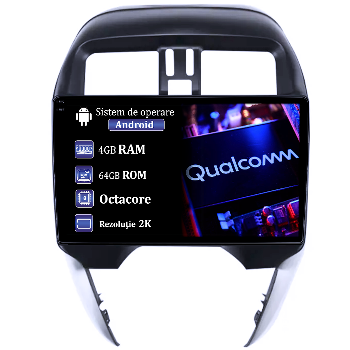 Navigatie dedicata Nissan Sunny 2019, 4GB RAM 64GB ROM, Procesor Qualcomm Octacore, Android 14, Rezolutie 2K, Display QLED 9", DSP, Carplay&Android Auto, SIM 4G [1]