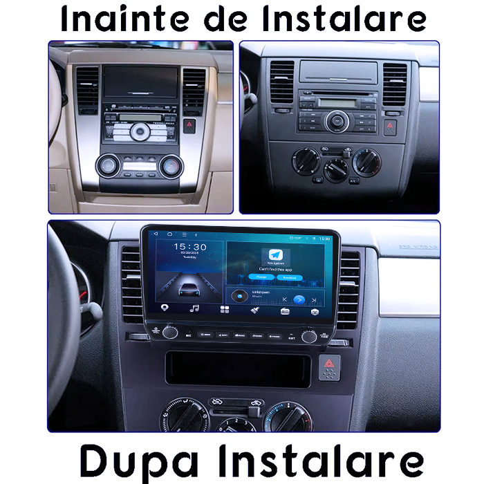 Navigatie dedicata Nissan Tiida 2005-2010 Tesla cu butoane rotative model 2024, 4GB RAM 64GB ROM, Procesor Quadcore, Android 14, Display QLED 10", DSP, Carplay&Android Auto [2]