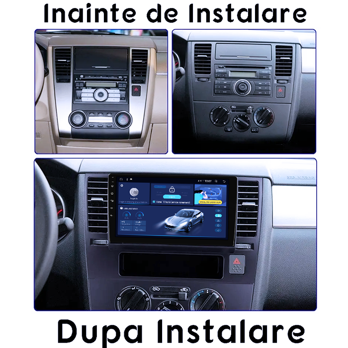 Navigatie dedicata Nissan Tiida 2005-2010, 4GB RAM 64GB ROM, Procesor Qualcomm Octacore, Android 14, Rezolutie 2K, Display QLED 9", DSP, Carplay&Android Auto, SIM [5]
