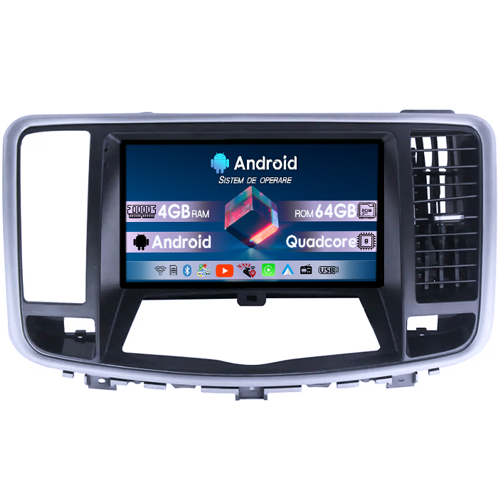 Navigatie dedicata Nissan Teana 2013-2018, 4GB RAM 64GB ROM, Quad Core, Display 9" QLED 1K, Carplay, Android 14, Bluetooth, Magazin Play, Suport Camere AHD [1]