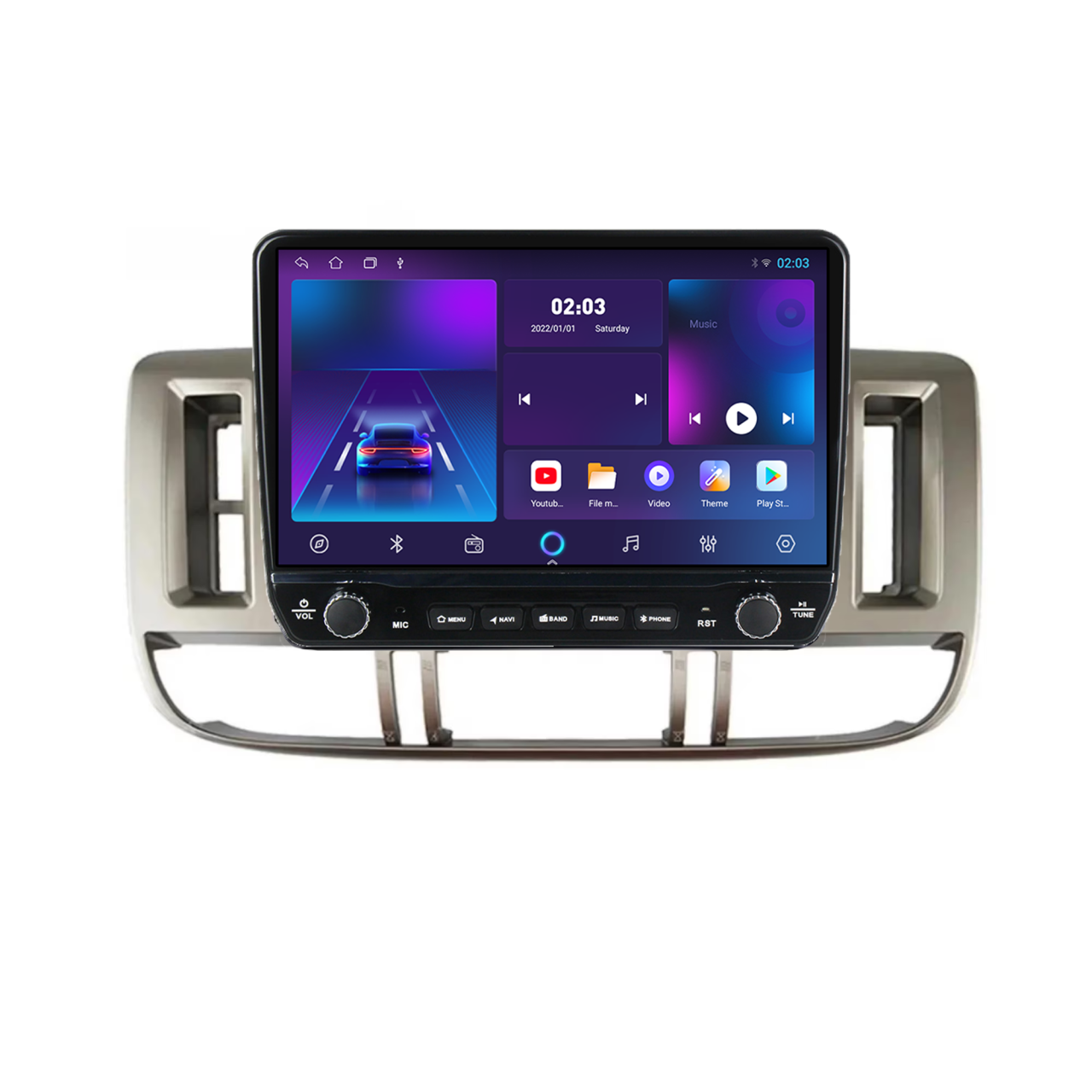 Navigatie dedicata Nissan X-Trail 2001-2006 Tesla Cu Butoane Rotative Model 2024, 4GB RAM 64GB ROM, Procesor Quadcore, Android 14, Display QLED 10", DSP, Carplay&AndroidAuto [2]